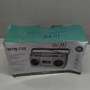 Retro Classic 80s Style Portable Boombox with Cassette Player Recorder, AM/FM/SW1/SW2 Radio, Bluetooth, USB/Micro SD Slots, Headphone Jack, 24W Dual Full-Range High Bass Speakers (Sliver)