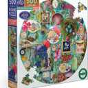 eeBoo 500 Piece Puzzle - Collecting Nature Jigsaw Puzzle for Adults, Circular with 23" Diameter Made with Recycled Board & Vegetable-Based Ink