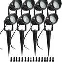 8Pack 5W Low Voltage Landscape Lights with Connectors Outdoor Lighting 24V AC/DC Focusing Lens LED Landscape Spotlights,600LM Warm White Waterproof Outdoor Garden Yard Lights