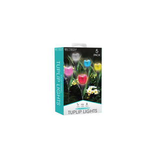 Bytech 5-Pack Solar Powered Tulip Stake 2pcs