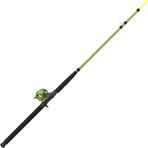 Zebco Big Cat Conventional Reel and Fishing Rod Combo, 8-Foot 2-Piece Fishing Pole, Right-Hand Retrieve, Pre-Spooled with 30-Pound Hi-Vis Zebco Line, All-Brass Gear Drive, Size 500 Reel, Green