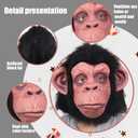 Halloween Monkey Head Mask Chimpanzee Mask Black with Fur Latex Full Head Mask for Carnival Costume Party Prop