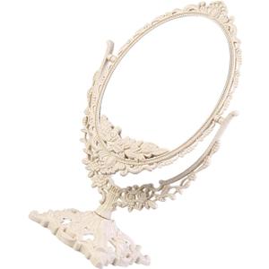 Vintage Style Adjustable Table Mirror Elegant Desk Vanity Makeup Mirror for Bedroom Rotating Mirror with Floral Design for Makeup and Grooming