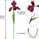 Iris Flowers Artificial Real Touch Flowers 6 PCS 18.9 in Long Stems Artificial Iris for Decoration for Wedding Bridal Home Kitchen Party(Burgundy)