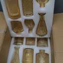 UPBUD Amber Glass Bud Vases Set of 12, Gold Mini Flower Vase for Centerpieces, Small Vases in Bulk for Wedding Decorations, Vintage Vase for Table, Recepetion, Home Décor