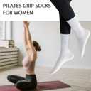 3 Pairs Yoga Socks for Women Non-Slip Grips, Pilates, Barre, Pregnancy, Dance, Hospital Socks. (White)