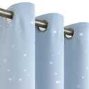 BGment Star Room Darkening Curtains for Kids Bedroom - Grommet Thermal Insulated Silver Star Print Kids Curtains for Living Room, Set of 2 Panels, Baby Blue, 52 x 84 Inch