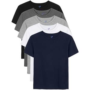 YERIOK 5 Pack Boys Shirts Short Sleeve Shirts for Boys Cotton T-Shirts Kids Toddler Tshirts Tees Clothes Summer Tops 7-8