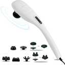 MEGAWISE Handheld Back Massager | Deep Tissue Percussion Relief for Back, Neck, Shoulders, Waist Legs, Full Body for Improved Blood Circulation and Fatigue Relief (Pearl White 6Ft Corded)