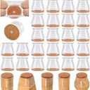 24 Pcs Chair Leg Floor Protectors for Hardwood Floors Silicone Covers to Protect Wood Tile Floors Scratches Felt Pads Furniture Leg Caps No Noise (Fit:0.9"-1.29") (Universal S(Fit:0.9"-1.29"), Clear-24pcs)
