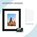 8x10 Picture Frame Set of 2 - Wood Frame with Real Glass, Display 5x7 with Mat or 8x10 without Mat, Photo Frame for Wall or Tabletop Display (Matte Black)