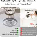4.92" Ceiling Fan LED Light Board Replacement Upgrade Retrofit Kit Bright Dimmable 120V 18W 3CCT 3000K 4000K 6000K Daylight 1500LM PCB, Magnetic Easy Install in 5min (cover or shade NOT included)