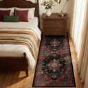 RELEANY Washable Area Rug, Runner 2'x5', Red/Black