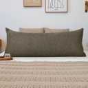 JoraLion 20x54 inch Neutral Boucle Body Pillow Cover, Brown Long Pillow Cover Cozy Soft Cushion Case for Couch Sofa Bed Living Room Home Decor, Pack of 1 (Cover Only)