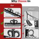 Adjustable Resistance Band Wall Mount System with Automatic Locking 80", Stainless Workout Hook,Resistance Band Wall Anchor,Fitness Equipment Accessorie for Suspension Training,Exercise Band,Home Gym