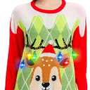 MGparty Ugly Christmas Sweater for Women 2025 Christmas Cute Light Up Sweaters Holiday Party Novelty Funny Pullover, XL