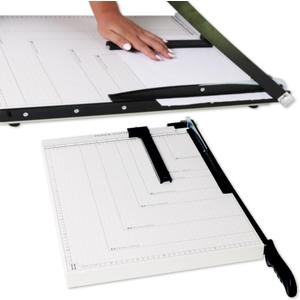 Japard Guillotine Paper Cutter Heavy Duty Slicer Trimmer for Classroom Office with Safety Guard Blade Lock with Metric/Imperial Guide 12 Sheets Capacity A3
