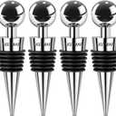 4Pcs Wine Saver Wine Stopper Wine Bottle Plug with Silicone Reusable Wine Corks, Expanding Beverage Bottle Stopper, Reusable Bottle Sealer Keeps Wine Fresh