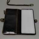 Defencase for Galaxy S25 Case Wallet with RFID Blocking Card Holder for Women Men, Elegant Leather Magnetic Snap Flip Wristlet Strap Zipper Wallet Phone Cases for Samsung Galaxy S25 5G 6.2", Coffee