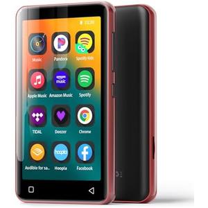 MP3 Player with Bluetooth and WiFi,MP3 Player with Spotify,Spotify Kids,Audible,Pandora,Amazon Music,4" Music Player MP4 Up to 1TB(80GB,Red_Black)