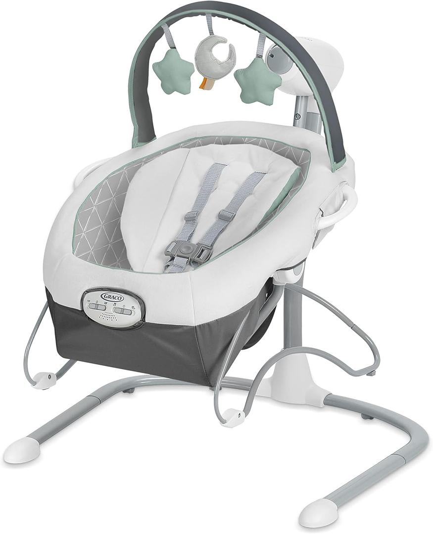 Graco Soothe ’n Sway LX Portable Baby Swing and Baby Bouncer Bouncer, Multi Direction Seat, 2 Speed Vibration, Derby