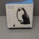 TECKNET Wireless Headset for Work, 40Hrs Worktime AI Noise Cancelling Computer Headphones with Charging Base, Bluetooth Headset with Mic & USB Dongle for PC/Laptop/Call Center