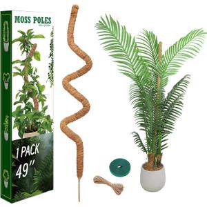 49'' Monstera Plant Support, LveSunny Bendable Moss Pole for Plants Indoor, Large Moss Pole for Climbing Plant, Coco Coir Pole, Fishbone Plant Stakes