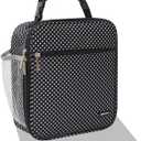 Lunch box Lunch bag for men women Insulated Lunchbox Lunch bags for Work Picnic Travel (Black Polka Dot)