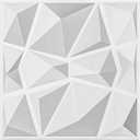 Art3d 19.7"x19.7" (Pack Of 12) Wall Panel 3D Pyramid, White