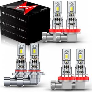 Compatible For Jeep Grand Cherokee Lights 2015 2016 2017 2018, Combo High Low Beam Fog Bulbs Kit for Off-road, Plug n Play, 6Pcs