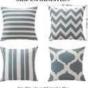 2 x OTOSTAR Set of 4 Waterproof Throw Pillow Covers 18x18 Inch Farmhouse Geometric Square Pillow Cases for Couch Patio Furniture Balcony Garden Outdoor DecorationGeometry70-Grey