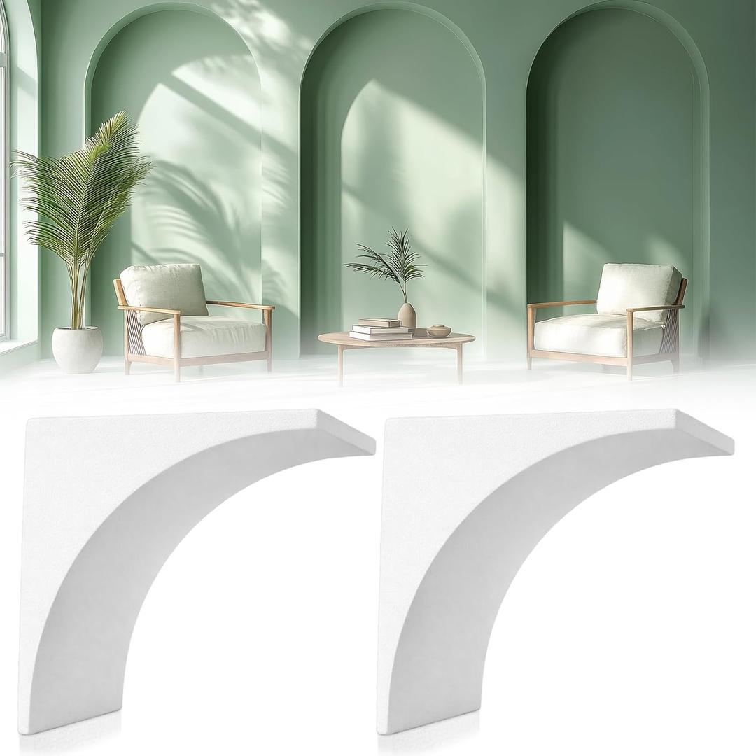 Nuanchu 2 Pcs Rounded Doorway Arch Kit 3D DIY Interior Doorway Precurved Drywall 9"x 9"x 5" Full Half Circle Top Round Arch Kit Easy to Add Rounded Corners to Any Opening for Interior Decoration