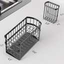 Kitchen Sink Organizer Caddy, 2 Tier Sink Caddy Organizer with High Brush Holder, Rust-Proof Countertop Rack (Black 10.6 * 4.3 * 5.7") for Kitchen Accessories & Dish Brushes