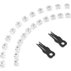 24 Pcs RJ45 Port Lock with 2 Key, Locking RJ45 Port/Dust Blocker, RJ45 Dust Cover Cap Female Port Plugs Protector, Compatible RJ45 Port Devices, Clear
