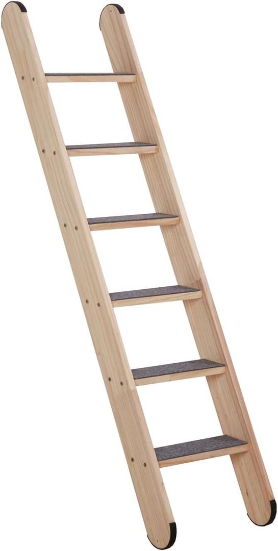SHENGOCASE Solid Wood Wall Leaning Cat Ladder for Indoor Cats and Small Medium Dog, Stair Step for Window Bed, Wall Climbing Furniture (47.2")