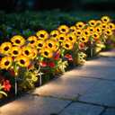 Sunflower Solar Lights Outdoor Decor, Pack of 6 Solar Garden Decor 36 Waterproof Solar Sunflower Outdoor Lights for Garden Patio, Flower Bed, Pathway, Gift for Women, Mom, Grandma 