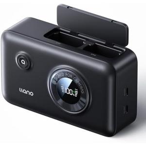 llano NP-W235 Dual Battery Fast Charger with Built-in 12400mAh Power Bank for Fujifilm Fujifilm GFX100RF, XT5, XT4, VG-XT4, XS20, GFX50S II, GFX100S, XH2, XH2S