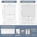 AOSKY Blackout Roller Shades Cordless Blinds for Windows, Free-Stop Shades with Valance, Thermal Insulated Fabric, UV Protection, Natural Woven Blinds for Home and Office (31" W x 72" H, White)