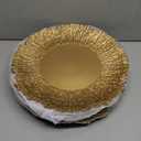 Coloch Set of 12 Plastic Charger Plates, 13" Reusable Reef Serving Chargers for Dinner Plate Round Shiny Decorative Charger Plate for Wedding, Catering, Parties, Christmas, Home Dinner Use (Gold)