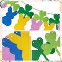 2 x St Patricks Day Banner Garland and Easter Banner Decorations, Irish Shamrock Bunny Banner for Mantle, Wall, Wedding, Anniversary, Party Supplies Decor