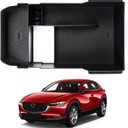 Autorder Center Console Organizer for Mazda CX-30 CX30 2020-2026 Accessories Armrest Storage Box Secondary Insert Tray with Black Anti-Slip Mat