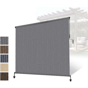 Outdoor Roller Shade for Patio, Exterior Cordless Blinds Patio Shades Roll Up Outdoor Blinds Screen for Porch Gazebo Pergola Backyard Privacy Protection,UV Sun Block Fade-Resistant 7ft Wide x 8 H, 84"W x 96"H