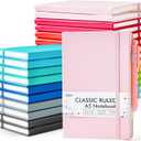 feela 24 Pack Journal Notebook Bulk for Work, Business Notebook Hardcover Lined Writing Journal with Pen Holder for Students Women Note Taking, with 24 Black Pens, 120 GSM, 5.1x8.3, A5, Solid Colors