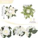 4PCS Candle Rings, Floral Candle Wreath Rings, Silk Roses Hydrangea Flowers Candle Wreaths Rings for Table Centerpieces Wedding Valentine's Day Party Decor (Cream White)