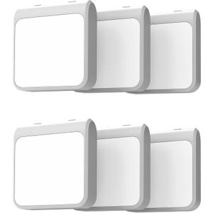 Solatec Plug-in Led Night Light with Auto Dusk to Dawn Sensor,Adjustable Brightness and Color, Warm White,Cool White Lights for Bathroom,Hallway,Bedroom, Kids Room, Kitchen, Stairway, 6 Pack