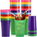 Fasmov 30 Pack 16 oz. Plastic Cups Plastic Tumblers Blank Reusable Drink Tumblers for Parties, Events, Marketing, Weddings, Colorful