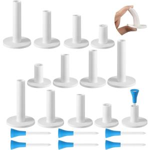 Skylety 12 Pieces Golf Range Tees Set Rubber Golf Tees for Mats Driving Range 6 Pieces for Practice Mat Mixed Size