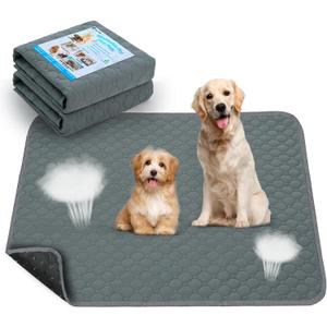 Washable Pee Pads for Dogs, Fast Absorbent Reusable Dog Pee Pads, Non Slip Puppy Pads Pet Training Pads for Whelping, Potty, Housebreaking, Playpen, Crate (2 Pack, 24 x 36)