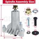 GELASKA 2 Pack 130794 Spindle Assembly with 173434 Spindle Pulley Replaces 532130794, 539110158 for CT130, CTH130, LR110, LR111, LR12, LR120, LR121, LR122, LT100, LT112, LT125, YT180, YTH180 Mowers