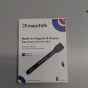 maxtek Magnetic Black Dry Erase Markers, 6 Count Fine Tip Whiteboard Markers with Eraser, Thin Markers Low Odor for Classroom, Office, Home